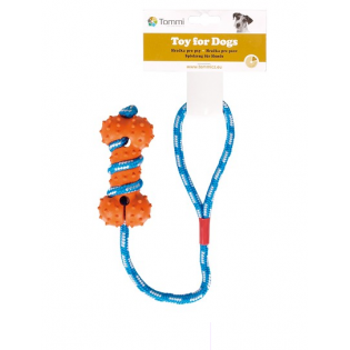 Іграшка для собак Tommi кістка гумова на мотузці