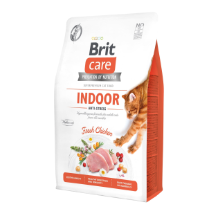 Сухий корм для домашніх котів Brit Care Cat Grain Free Indoor Anti-Stress з куркою, 400 г
