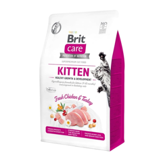 Сухий корм для кошенят Brit Care Cat Grain-Free Kitten Healthy Growth & Development беззерновий з куркою та індичкою, 400 г