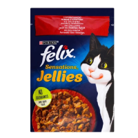 Вологий корм для котів Felix Sensations Jellies 85 г - яловичина та томати Вологий корм для котів Felix Sensations Jellies 85 г - яловичина та томати