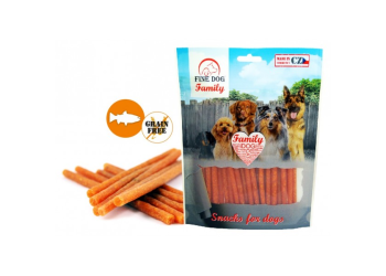 Ласощі для собак Fine Dog Family 200 г - палички лосось та крохмаль