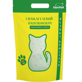 Наповнювач Хвостик силікагель дрібний 15л зелені гранули 0,5-2мм