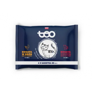 Вологий корм для котів Тео 85 г - курка та яловичина (ціна за 1 пауч)