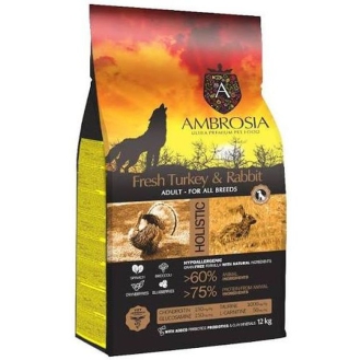Корм сухий Ambrosia Grain Free Dog Adult Sensitive Fresh Turkey & Rabbit для дорослих собак усіх порід зі свіжою індичкою та кроликом 12 кг Корм сухий Ambrosia Grain Free Dog Adult Sensitive Fresh Turkey & Rabbit для дорослих собак усіх порід зі свіжою індичкою та кроликом 12 кг