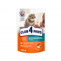 Вологий корм для кішок Club 4 Paws pouch 100 г - макрель Вологий корм для кішок Club 4 Paws pouch 100 г - макрель