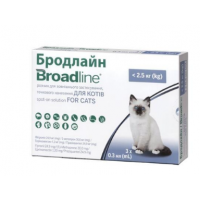 Краплі для котів від бліх, кліщів та гельмінтів Broadline by Boehringer Ingelheim Spot-on до 2,5кг(ціна за 1шт)