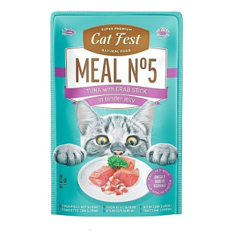 Корм вологий для котів меню №5 Cat Fest 50г крабові палички в желе