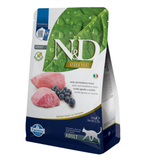 Сухий беззерновий корм для котів Farmina N&D PRIME з ягням та чорницею 300г