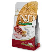 Сухий низькозерновий корм для кастрованих котів Farmina N&D ANCESTRAL GRAIN з куркою 1,5кг