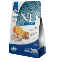 Сухий низькозерновий корм для котів Farmina N&D Okean з тріскою та апельсином 300г