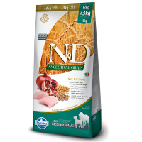 Сухий низькозерновий корм для дорослих собак середніх та великих порід Farmina N&D з куркою та гранатом 15 кг (ціна за 1кг)