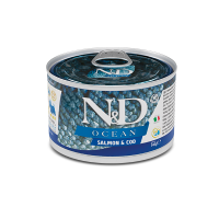 Вологий беззерновий корм для дорослих собак малих порід Farmina N&D Okean з лососем та тріскою 140г