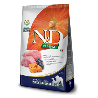 Сухий беззерновий корм для дорослих собак середніх та великих порід Farmina N&D з гарбузом, ягням та чорницею 2,5кг