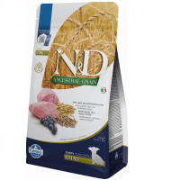 Сухий низькозерновий корм для цуценят малих порід Farmina N&D з ягням та чорницею 800г