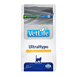 Сухий гіпоалергенний корм дієтичне харчування при харчовій алергії для котів Farmina Vet Life UltraHypo 2кг