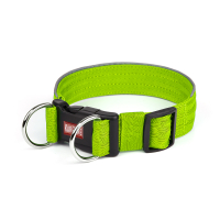 Нашийник нейлоновий посилений з світловідбиваючим кантом Kareline Keeper Active 2см, 32-36см салатовий