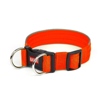 Нашийник нейлоновий посилений з світловідбиваючим кантом Kareline Keeper Active 2см, 32-36см червоний