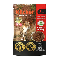 Корм вологий в желе для котів Klicker курка та лівер 85г