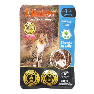 Корм вологий в желе для котів Klicker риба 85г Корм вологий в желе для котів Klicker риба 85г