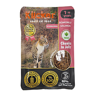 Корм вологий в желе для стерилізованих котів Klicker лосось 85г Корм вологий в желе для стерилізованих котів Klicker лосось 85г