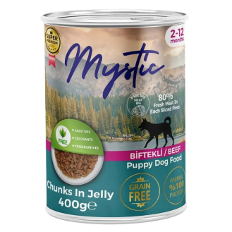 Вологий корм Mystic для цуценят шматочки яловичини в желе 400г