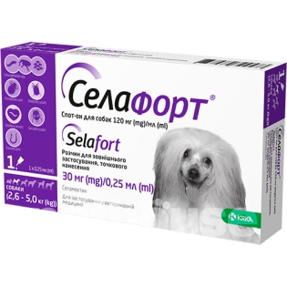 Селафорт краплі на холку для собак 2,6-5 кг KRKA (ціна за 1шт)
