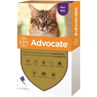 Краплі для котів на холку Elanco | Bayer - Advocat від 4-8 кг,(ціна за 1шт)