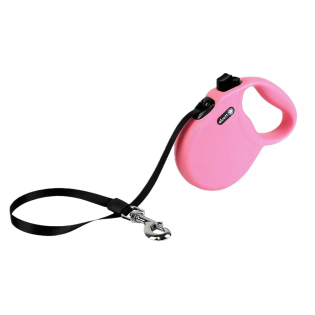 Повідок-рулетка Alcott 5 м/30 кг рожева з рожевою ручкою