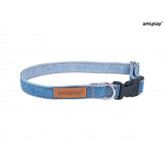 Нашийник для собак Amiplay Denim S 20-35 *1 см -  блакитний