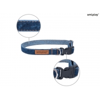 Нашийник для собак Amiplay Denim XL 45-70 * 2,5 см - темно-синій Нашийник для собак Amiplay Denim XL 45-70 * 2,5 см - темно-синій