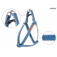 Шлейка для собак Amiplay Denim L 40-75 * 2 см - блакитна Шлейка для собак Amiplay Denim L 40-75 * 2 см - блакитна