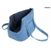 Сумка преноска для собак та котів Amiplay Denim L 42 * 26 * 30 см -  блакитна