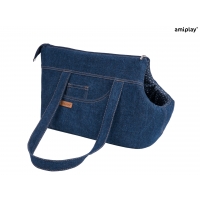 Сумка переноска для собак та котів Amiplay Denim S 35 * 21* 24 см -  темно-синя