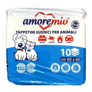 Пелюшка для собак та котів з активованим вугіллям Amoremio 60 х 60см 10шт  (ціна за 1 шт)