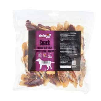 Ласощі для собак кролячі вуха з качкою AnimAll Snack 500 г (ціна за 1 кг)