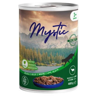 Вологий корм Mystic для котів шматочки ягнятини в желе 400г