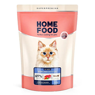 Сухий корм для котів Home Food Adult з чутливим травленням 1,6 кг - ягня та лосось