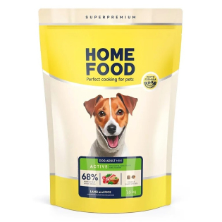 Сухий корм для активних собак і юніорів малих порід Home Food 1,6 кг - ягнятина та рис