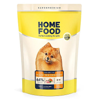 Сухий корм для дорослих собак малих порід для здорової шкіри та блиску шерсті Home Food 1,6 кг - індичка та лосось