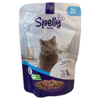 Вологий корм для дорослих котів Spelly риба в желе пауч 85г