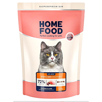 Сухий корм для вибагливих котів Home Food Adult 1,6 кг - курка та печінка