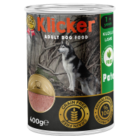 Вологий корм Klicker паштет для дорослих собак  з ягням 400г