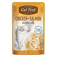 Корм вологий в желе для котів Cat Fest куряче філе та лосось 70г
