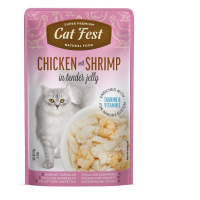 Корм вологий в желе для котів Cat Fest куряче філе з креветкою 70г