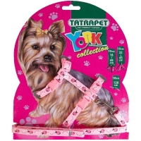 Набір шлейка і повідок для йоркширського тер'єра Tatrapet York 1,0*18-45 см/120 мм рожевий