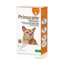Прінокат для котів та тхорів  краплі на холку KRKA  до 4 кг (ціна за 1шт)
