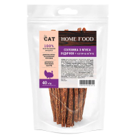 Ласощі для котів Соломка з м’яса індички та котячої м'яти Home Food 40 г