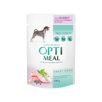 Вологий корм для собак OPTIMEAL pouch 100 г - кролик та чорниця у соусі