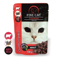 Вологий корм для котів Fine Cat 100 г - яловичина